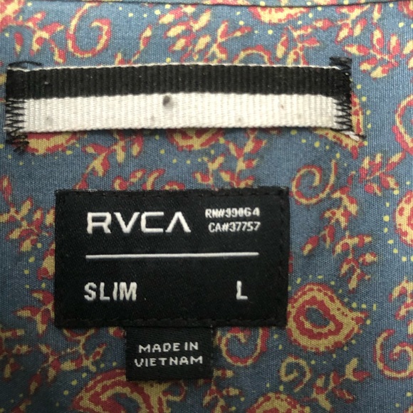Men’s RVCA Paisley Button Up - Slim Fit - Picture 3 of 6
